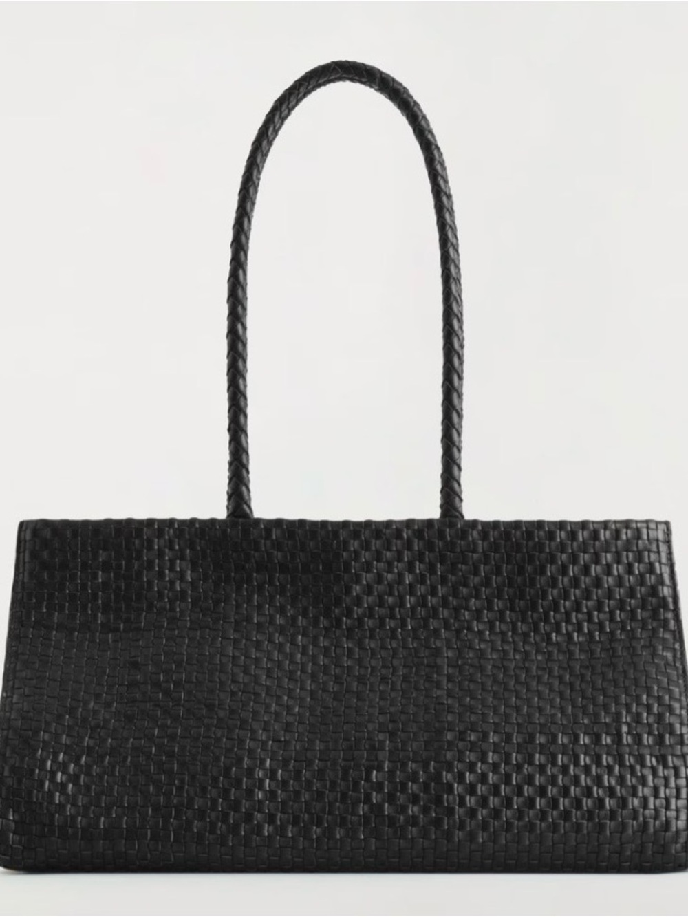 COS Gallery Hand Woven Black Shoulder Tote Bag - Sleek Everyday Tote